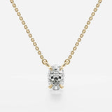 Solitaire Oval Cut Lab Created Claw Prong Pendant Christmas Gift