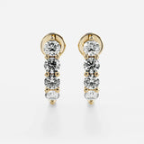 VVS1 Moissanite Round Cut Push Back Earring For Women