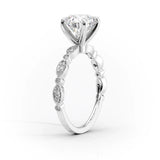 Art Deco Cushion Cut Moissanite Unique Engagement Ring