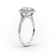 Moissanite Diamond Halo Engagement Ring