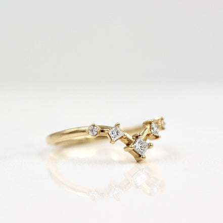 Chevron Style Princess Cut Moissanite Eternity Band