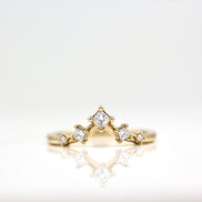 Chevron Style Princess Cut Moissanite Eternity Band