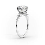 Moissnaite Cluster Style Pear Cut Engagement Ring