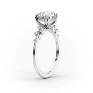 VVS1 Moissanite Round Cut Cluster Hidden Accent Ring