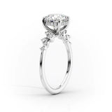 VVS1 Moissanite Round Cut Cluster Hidden Accent Ring