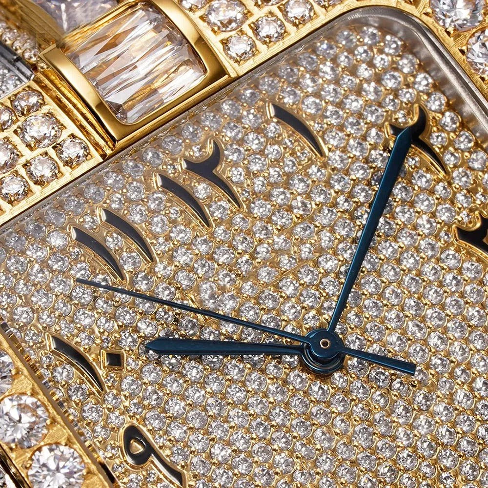 Luxury Arabic Dial VVS1 Moissanite Dual Tone Hip Hop Watch