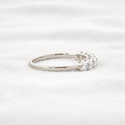 Round Cut Half Eternity Moissanite Wedding Proposal Band