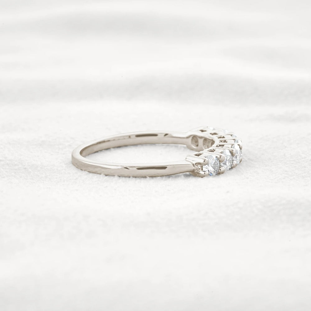 Round Cut Half Eternity Moissanite Wedding Proposal Band