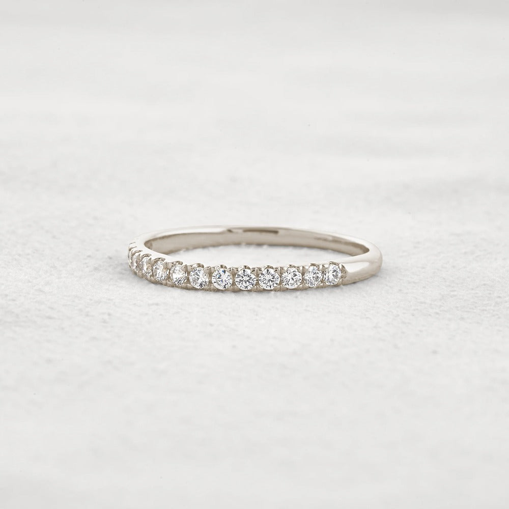 VVS1 Moissanite Diamond Half Eternity Round Cut Band