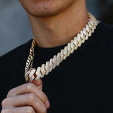 22MM Iced Out Moissanite Diamond Cuban Chain