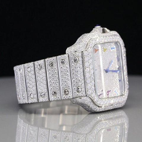 Moissanite Iced Out Rainbow Numeric Watch For Men