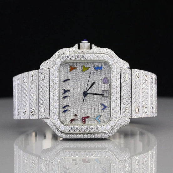 Moissanite Iced Out Rainbow Numeric Watch For Men
