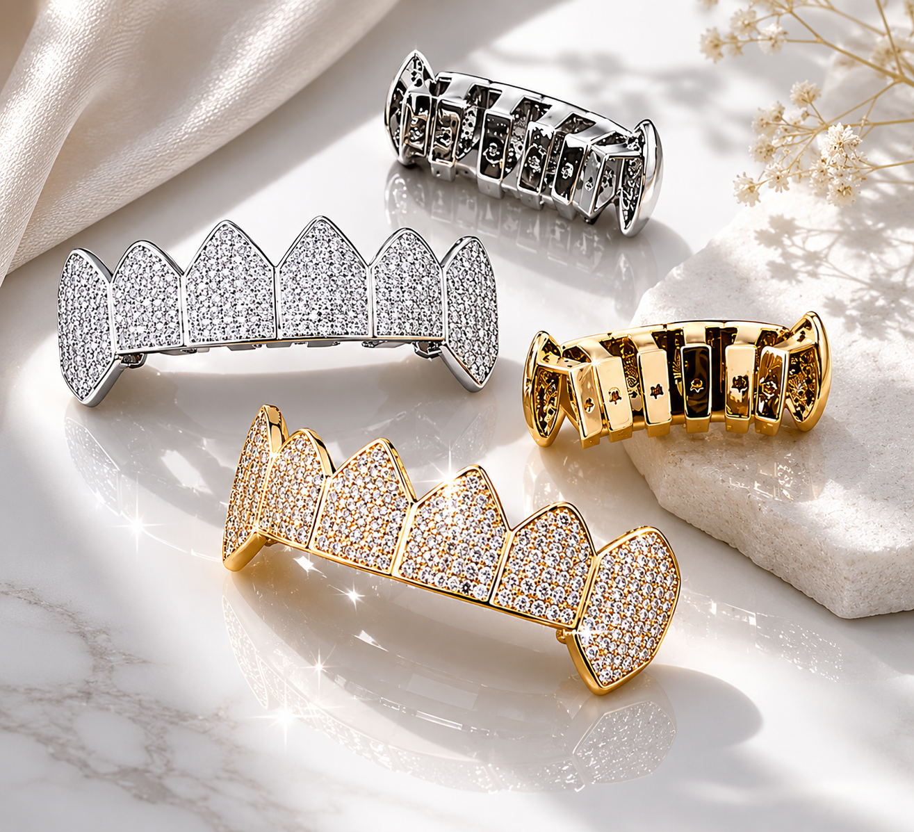 Moissanite Diamond Iced Out Vamp Grillz