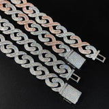 Infinity Link Round And Baguette Cut Moissnaite Cuban Chain