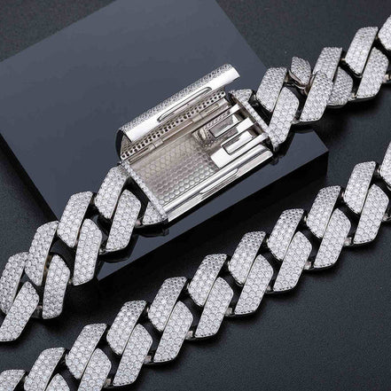 22mm Ice Out Luxury Hip Hop Moissanite Diamond Cuban Chain