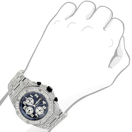 Full Iced Out Luxury Moissanite Chrono Dial Watch
