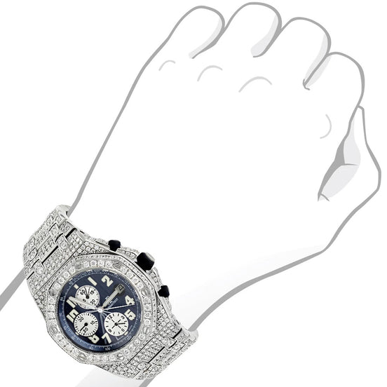 Full Iced Out Luxury Moissanite Chrono Dial Watch