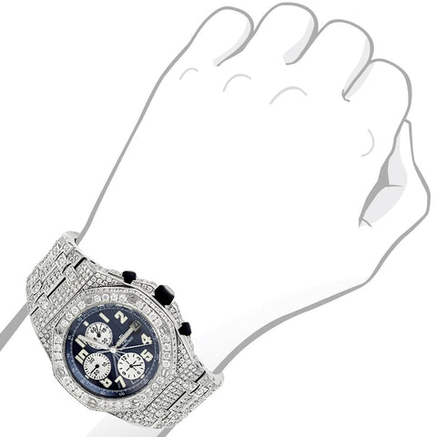 Full Iced Out Luxury Moissanite Chrono Dial Watch
