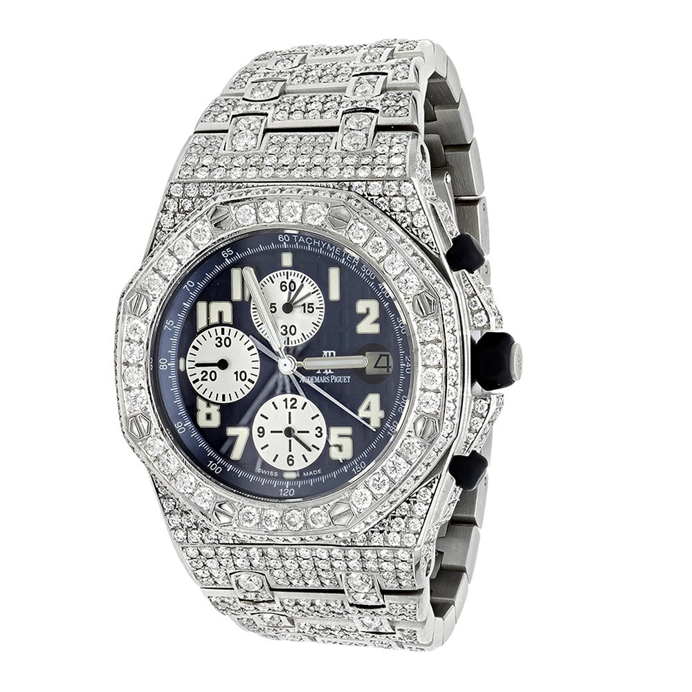 Full Iced Out Luxury Moissanite Chrono Dial Watch