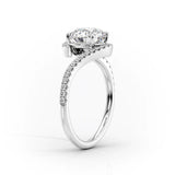 Pear Cut Solitaire Moissnaite Bypass Unique Style Ring