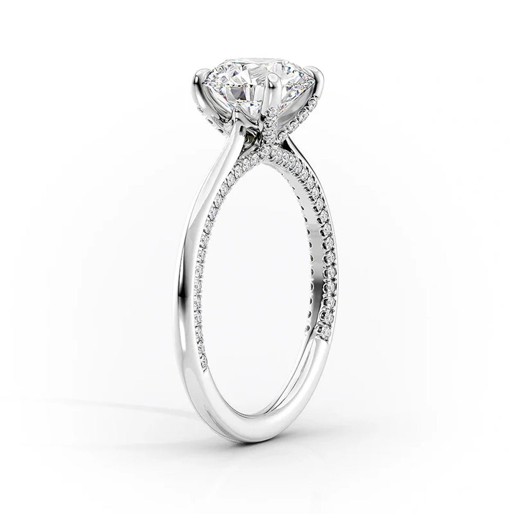 Hidden Accent Moissanite Cushion Cut Ring