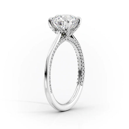 Hidden Accent Moissanite Cushion Cut Ring