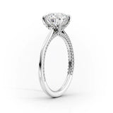 Hidden Accent Moissanite Cushion Cut Ring