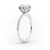 Cushion Cut Hidden Halo Moissanite Engagement Ring