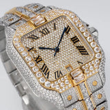 Luxury Arabic Dial VVS1 Moissanite Dual Tone Hip Hop Watch