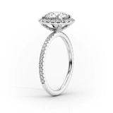 Vintage Halo Moissnaite Oval Cut Engagement Ring