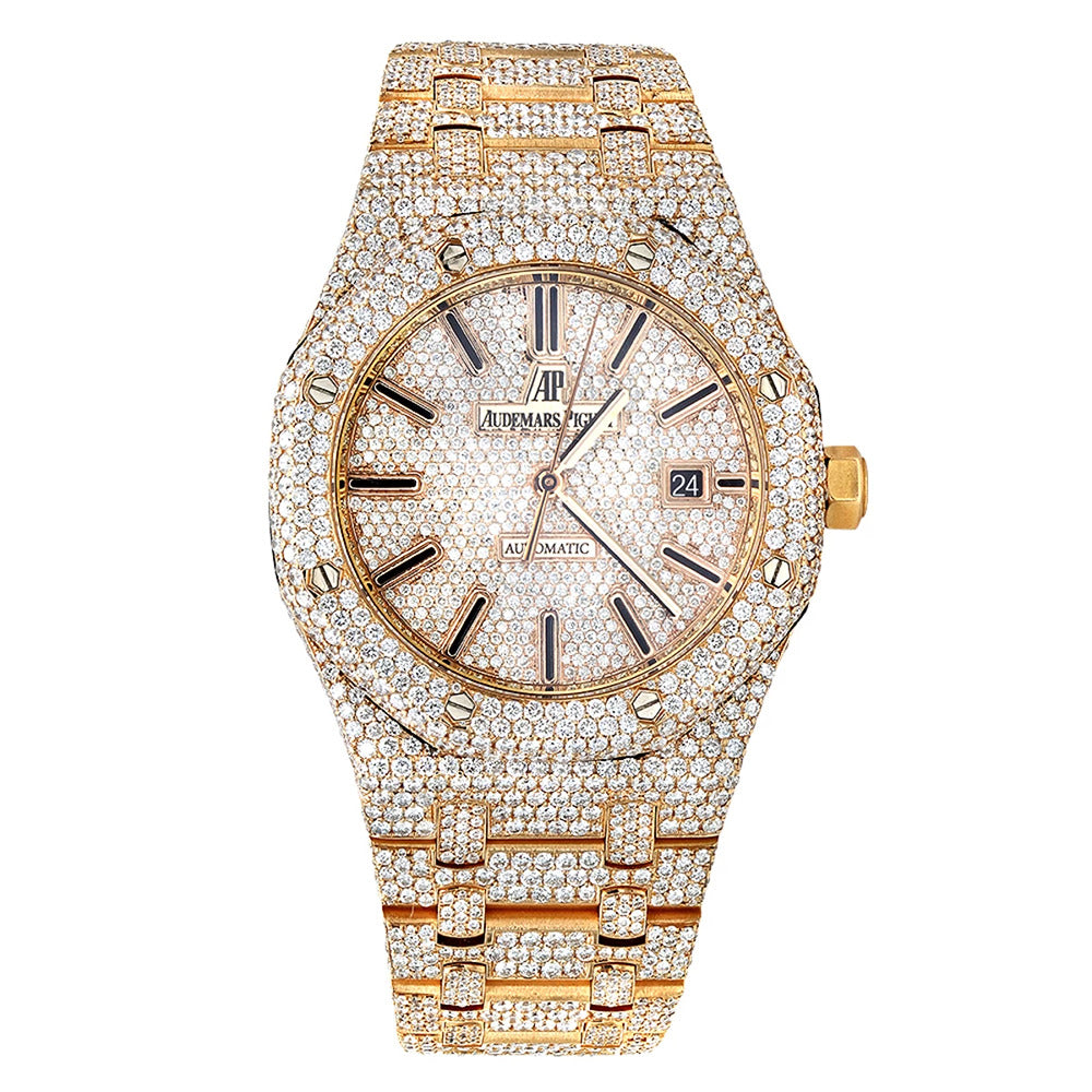 Black Stick Moissanite Watch For Men's