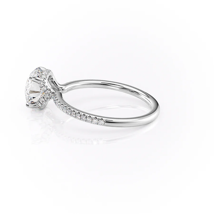 Lab Created Round Cut Hidden Accent Wedding Ring