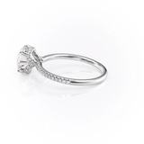 Lab Created Round Cut Hidden Accent Wedding Ring
