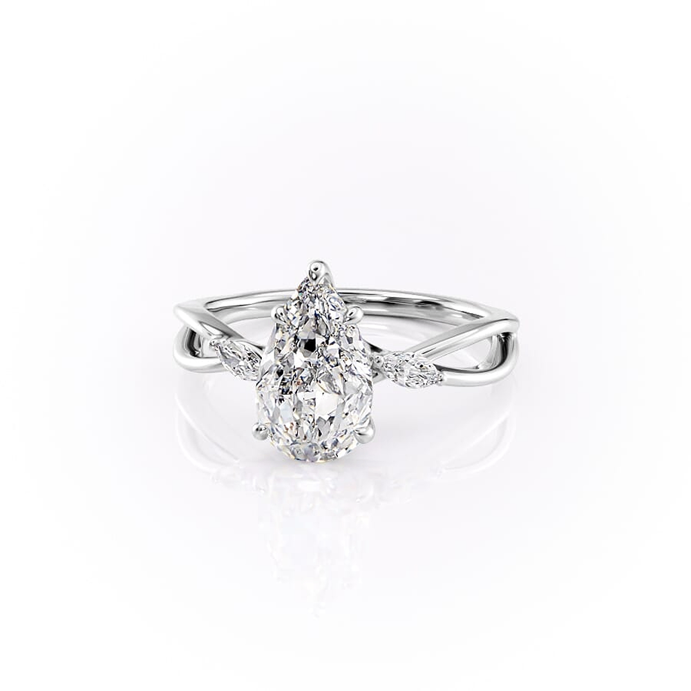 Unique Style Moissanite Pear Cut Fancy Engagement Ring