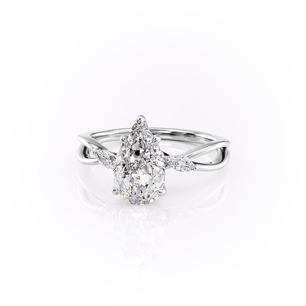 Unique Style Moissanite Pear Cut Fancy Engagement Ring