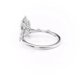 Hidden Accent D Color Moissanite Pear Cut Diamond Ring