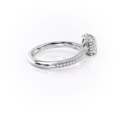 Cushion Cut Moissanite Pave Set Diamond Ring