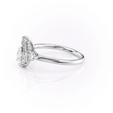 Three Stone Hidden Accent Moissanite Ring