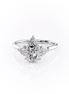 D Color Moissanite Pear Cut Three Stone Diamond Ring