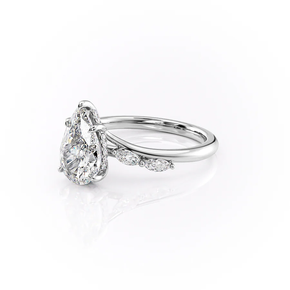 Unique Style Moissnaite Pear Cut Diamond Ring