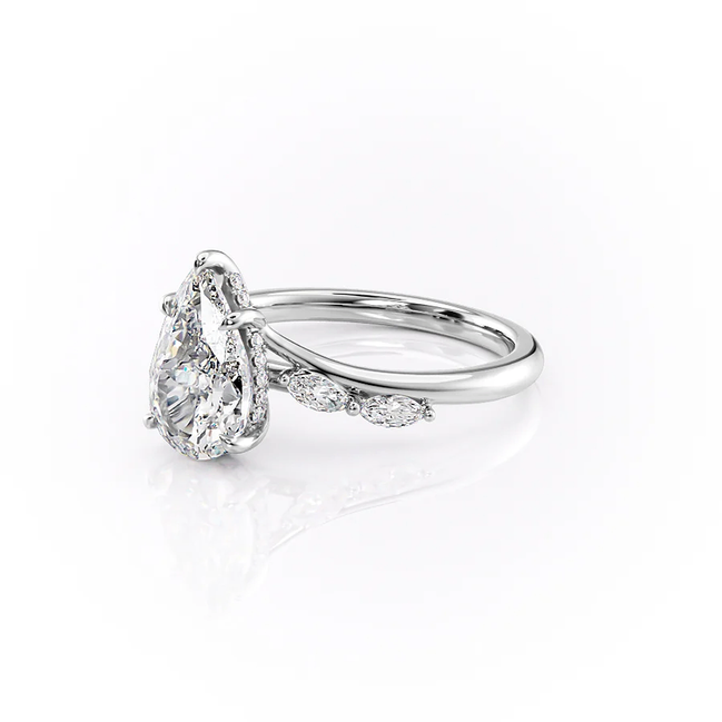 Unique Style Moissnaite Pear Cut Diamond Ring