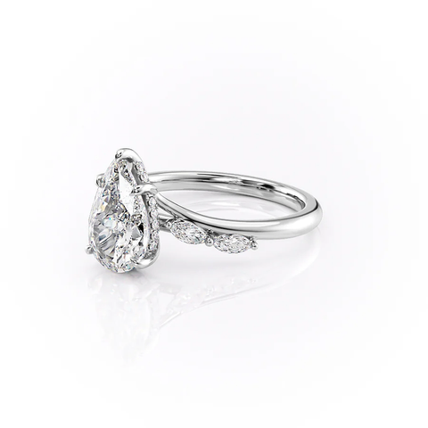 Unique Style Moissnaite Pear Cut Diamond Ring
