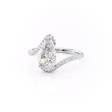 Pear Cut Solitaire Moissnaite Bypass Unique Style Ring