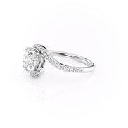 Moissanite Round Cut Pave Set Engagement Ring