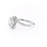Moissanite Round Cut Pave Set Engagement Ring