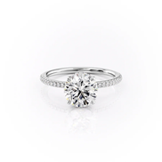 Lab Created Round Cut Hidden Accent Wedding Ring