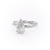 Twisted Style Pear Cut Moissnaite Engagement Ring