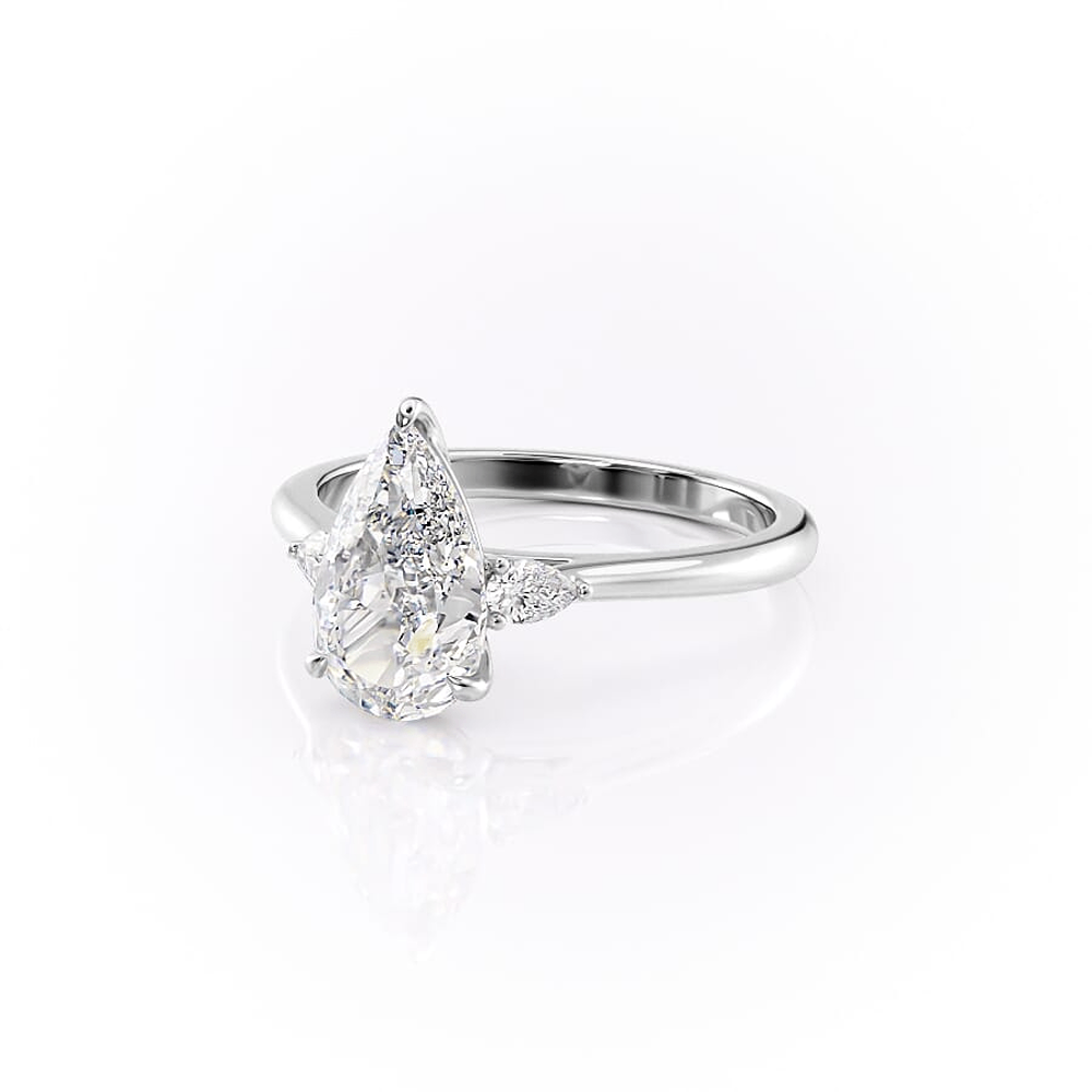 Pear Cut Moissanite Engagement Ring