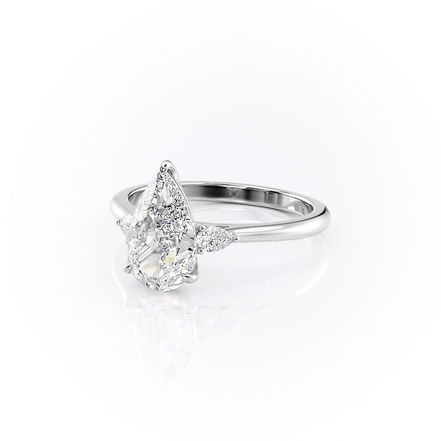 Pear Cut Moissanite Engagement Ring