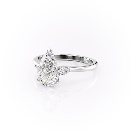 Pear Cut Moissanite Engagement Ring